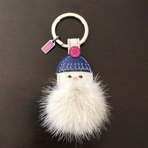 Coach Mink Snowman Keyfob